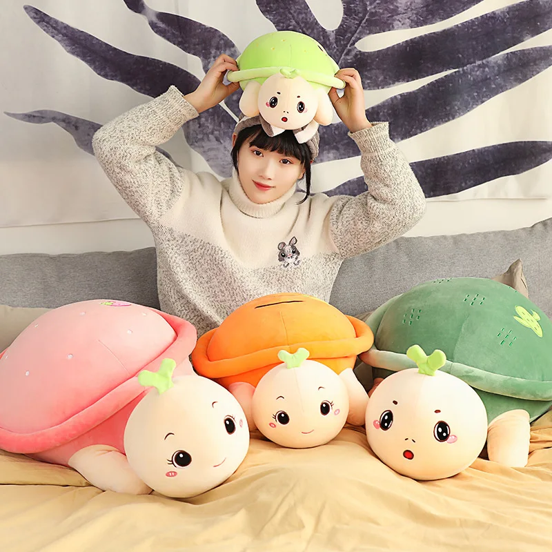 

New Huggable Fruits Turtle Plush Toys Soft Carrot Cactus Avocado Tortoise Stuffed Animal Dolls Pillow Cushion Kids Baby Gifts