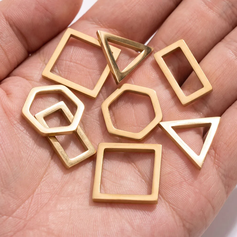 5pcs Stainless Steel Geometric Triangle Round Charms Pendants Jewelry Making  Accessories DIY Earrings Necklace Wholesale Bulk