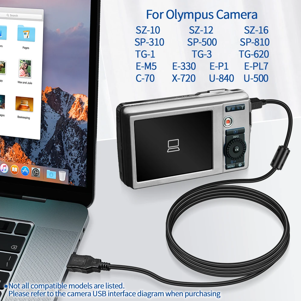 For Olympus Camera USB Data Cord CB-USB6 12Pin Cable E-PL3 E450 E400  SZ-14 U1070 SZ-31MR OM-D E-M5 TG-1 Tough3000 Camera Cable