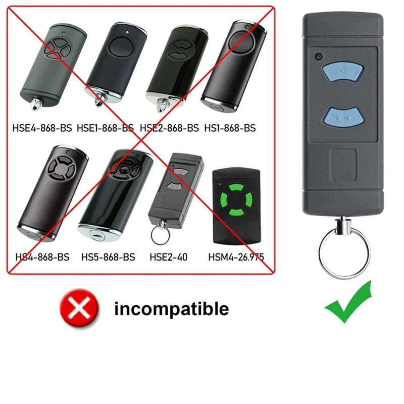 2 Pack Garage Door Remote Handheld Transmitter Replacement For HORMANN HSE2-868 HS4-868 HSM4-868 GARADOR Promatic