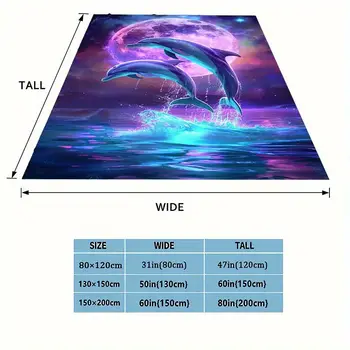 ドルフィンオーシャンフランネルブランケット – キャンプソファベッド用の柔らかいオールシーズンスロー – Vibrant Decor 6 best sales イルカのブランケット - №4