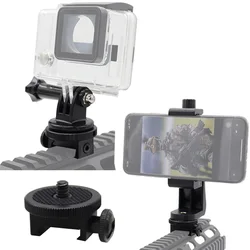 Tactical Picatinny Rail Mobile Phone Camera Mount 1/4 Inch Screw Sport Camera Mount Adapter For Cell Phones Gopro Camera