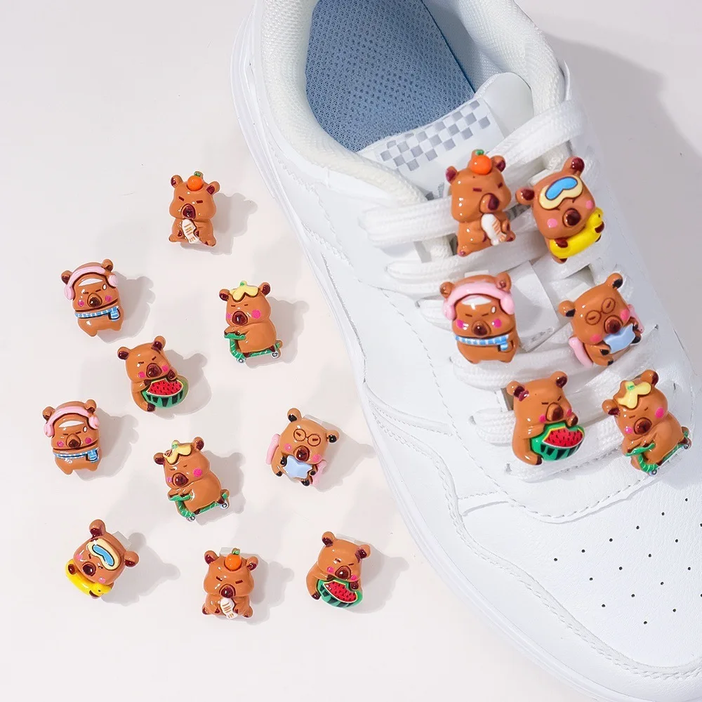 Cute Capybara Shoelace Charm Accessories  DIY Detachable Sneakers Charms Decor for Christmas Birthday Gifts Party Favor