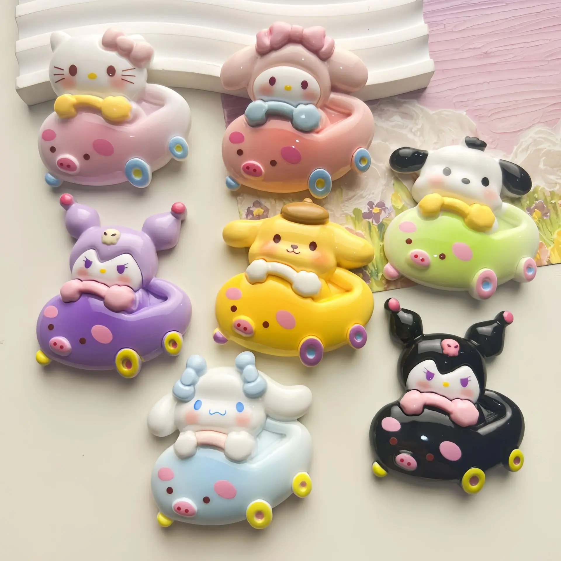 

Large card multi-color Sanrio bumper car DIY cream glue resin accessories phone case hair clip refrigerator sticker accessories