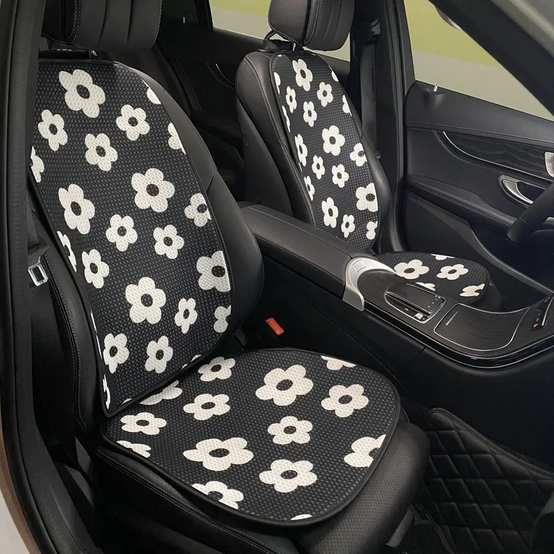 Summer Car Cushion Ice Silk Breathable Net Four Seasons Universal Models Simple Flowers Checkerboard Grid Seat Cushions