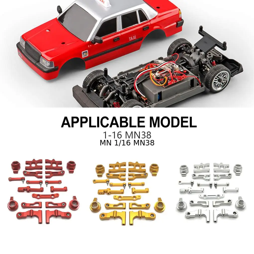 RCGOFOLLOW 18x Aluminum Alloy Durable Full Metal Upgrade Metal Parts Kit For 1/16 Rc Upgrade Metal Parts Kit MN MN38