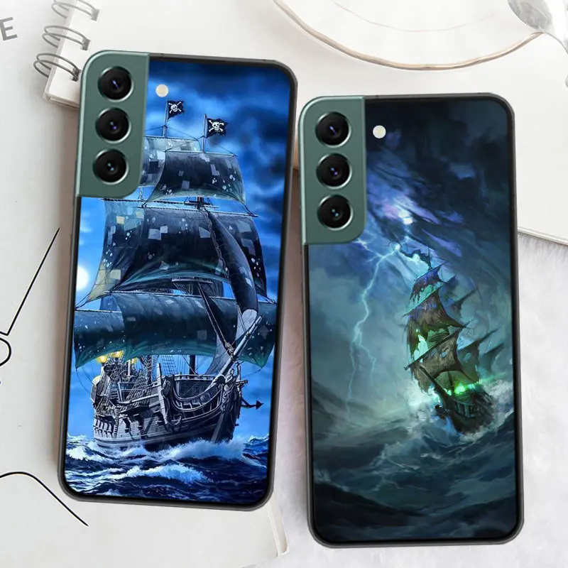 Pirate Ship Adventure Phone For Samsung Galaxy S24 S22 Ultra S21 Plus S20 S23 FE Case S10 S10E S9 S8 S7 Edge Cover Silicone Soft