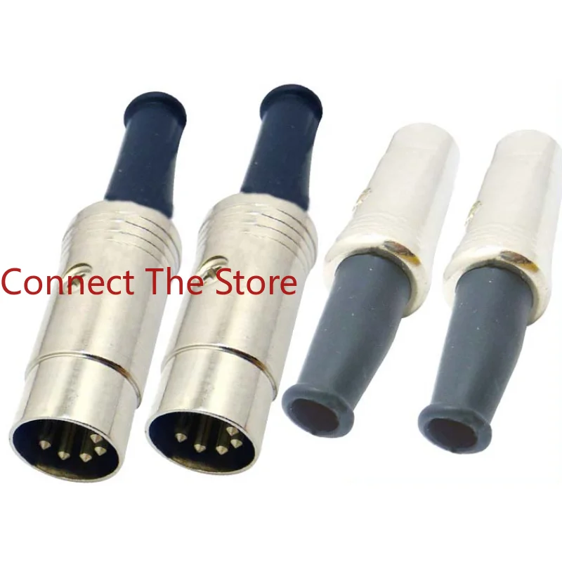 2PCS The Manufacturer Supplies S Terminal Large D5PIN Metal Nickel Plated Computer Connector High-end Medical Mouse Plug 5P