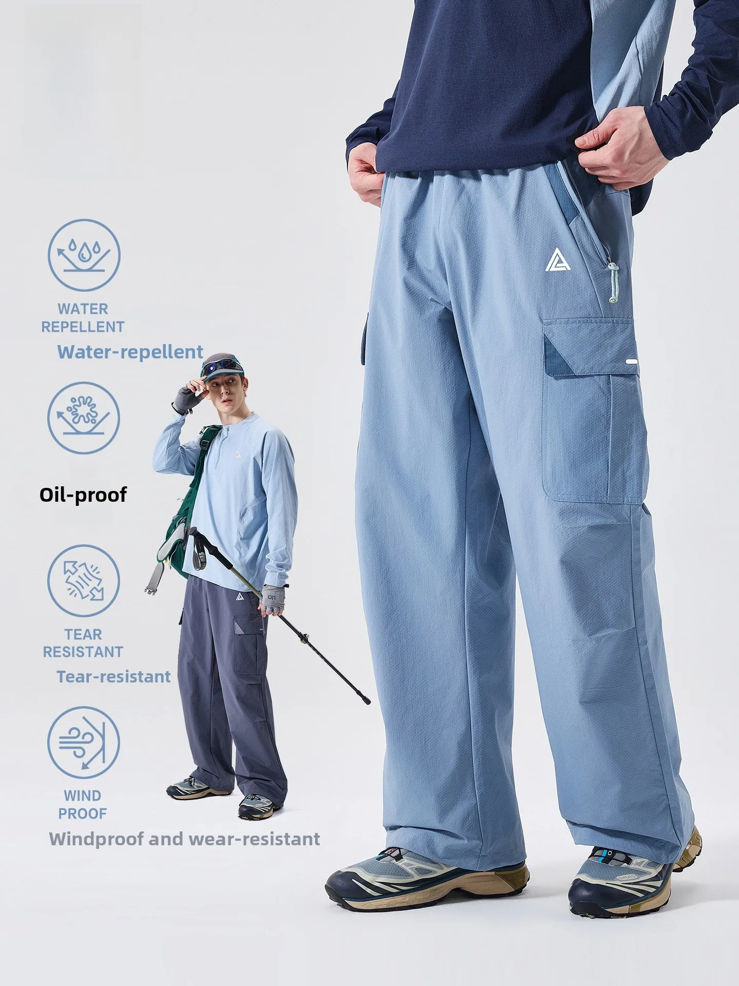 LAZY DAY Outdoor Women's Lightweight Straight Leg Hiking Trousers Water-Resistant Windproof Three-Proof Casual Pants