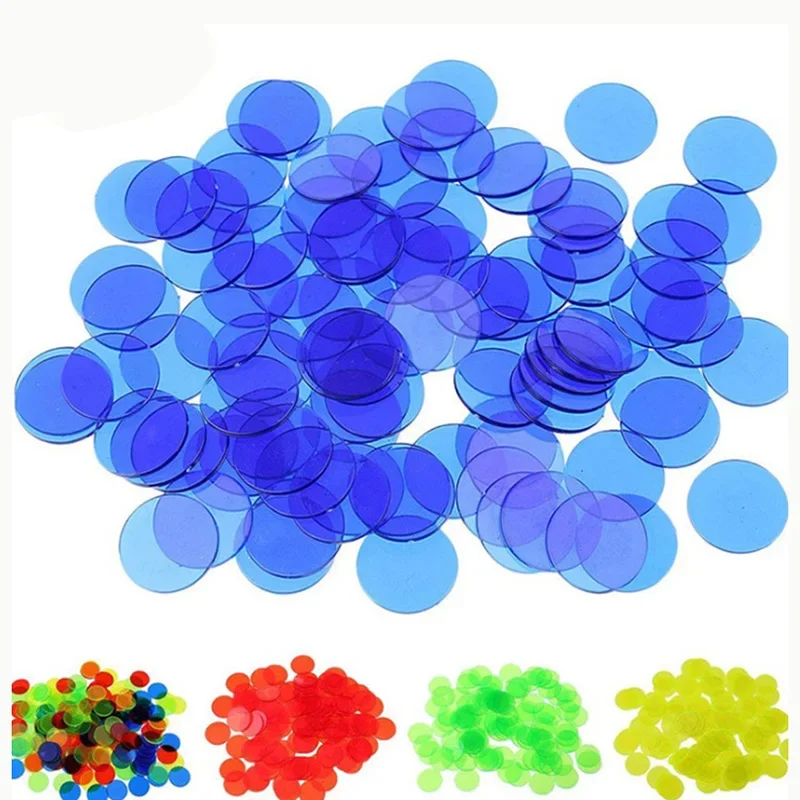 Jeu de société en feuille de plastique de 19mm, 100 pièces/ensemble, vente en gros, opacification ronde/pièce transparente