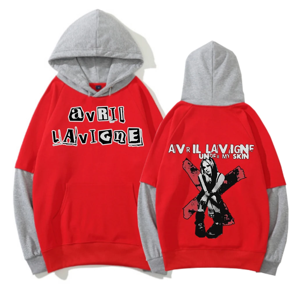 Avril Lavigne Greatest Hits Tour 2024 felpa con cappuccio manica a contrasto color Block Harajuku Hip Hop Pullover top felpa fan regalo