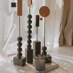 Modern Simple Style Geometric Wooden Ornaments Vientiane Column Home Groggery Art Studio Residential Hostel Creative Decoration