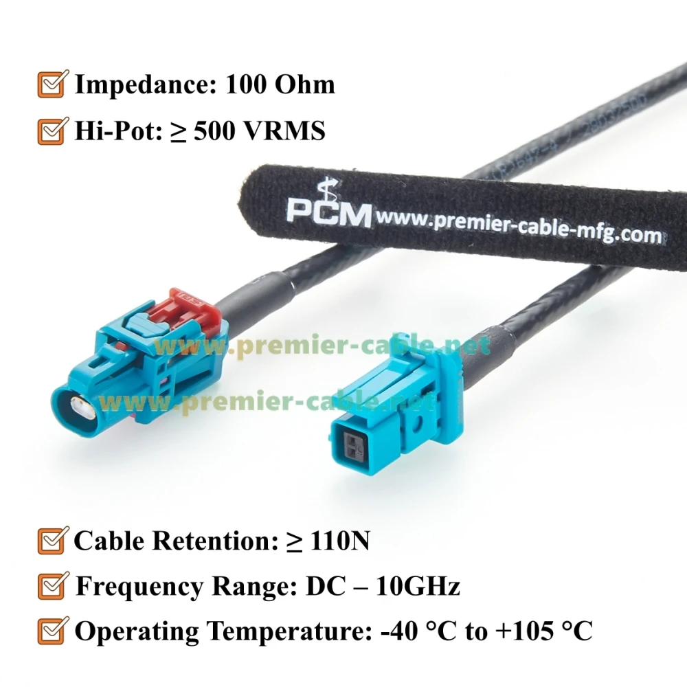 TE GEMnet Buchse auf MATEnet Buchse Automobil-Ethernet-Kabel 1-2368022-4 zu 2302510-9 10Gbps Fahrzeugnetzwerkkabel für ADAS – Detail 4