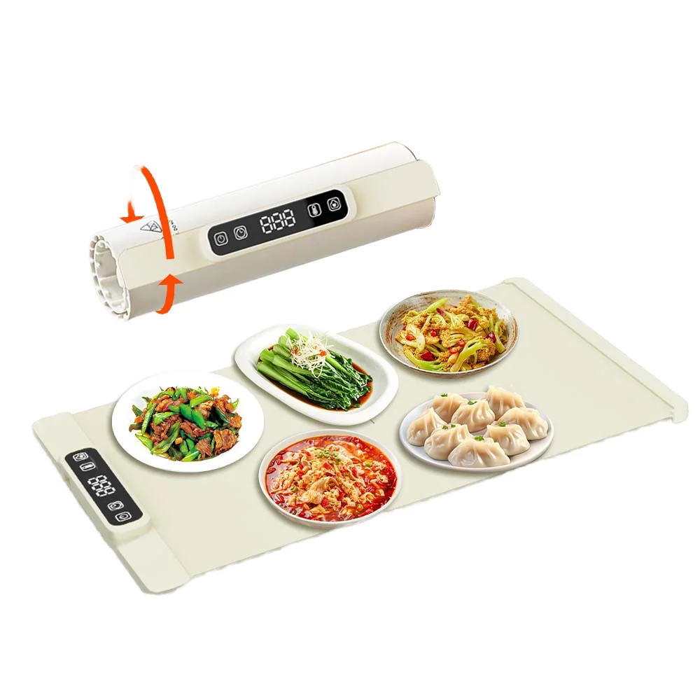 

Hot Household Portable Electric Food Heating Tray Silicone Surface Heating Table Mat Plastic Housing Easy to Install