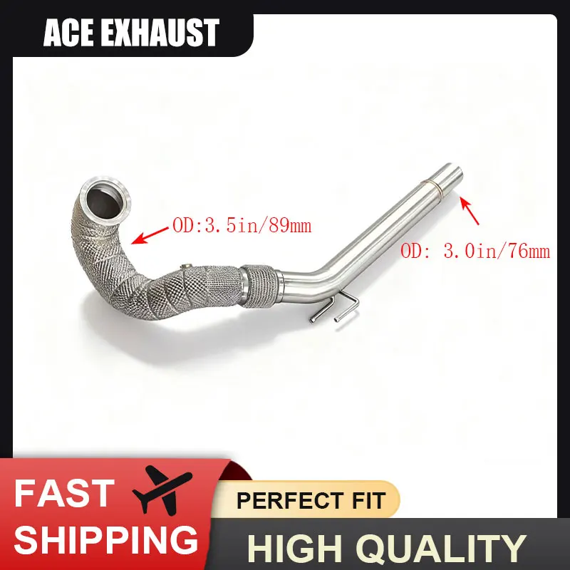 

ACE Perfect Fit Downpipe for Volkswagen Golf 7 MK7 MK7.5 GTI 2.0T Catted/Catless Exhaust Header Free Flow Quality Exhaust Pipe