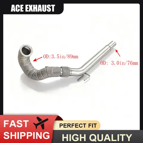 ACE Perfect Fit Downpipe for Volkswagen Golf 7 MK7 MK7.5 GTI 2.0T Catted/Catless Exhaust Header Free Flow Quality Exhaust Pipe