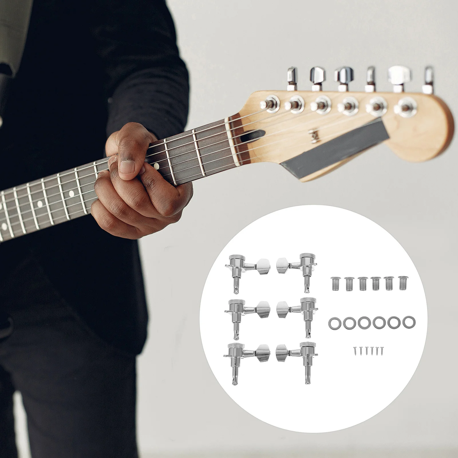 

1Set Professional Guitar Tuning Pegs Metal Texture Accurate Tuning Keys for Electric Bass Acoustic Guitar Bass Pegs