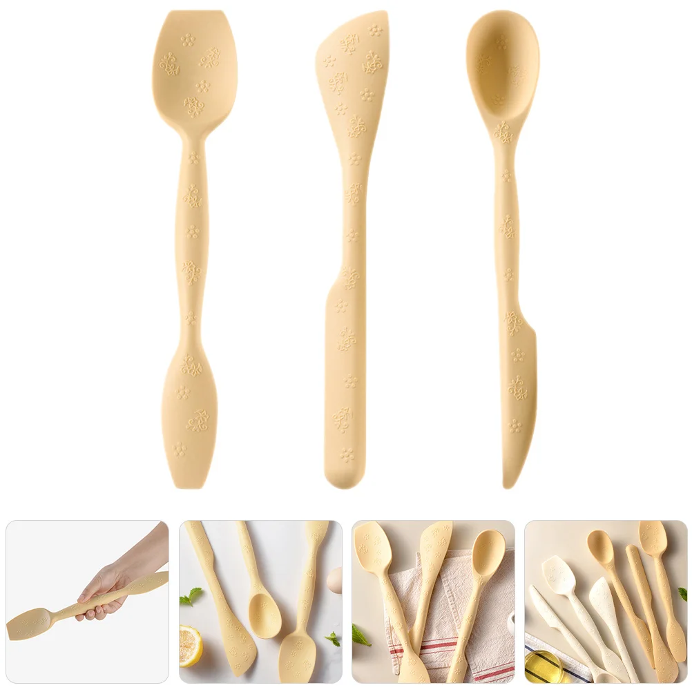 

3Pcs Silicone Spatula Baking Scraper Set Non Stick Cake Cream Butter Spreader Kitchen Cooking Supplies