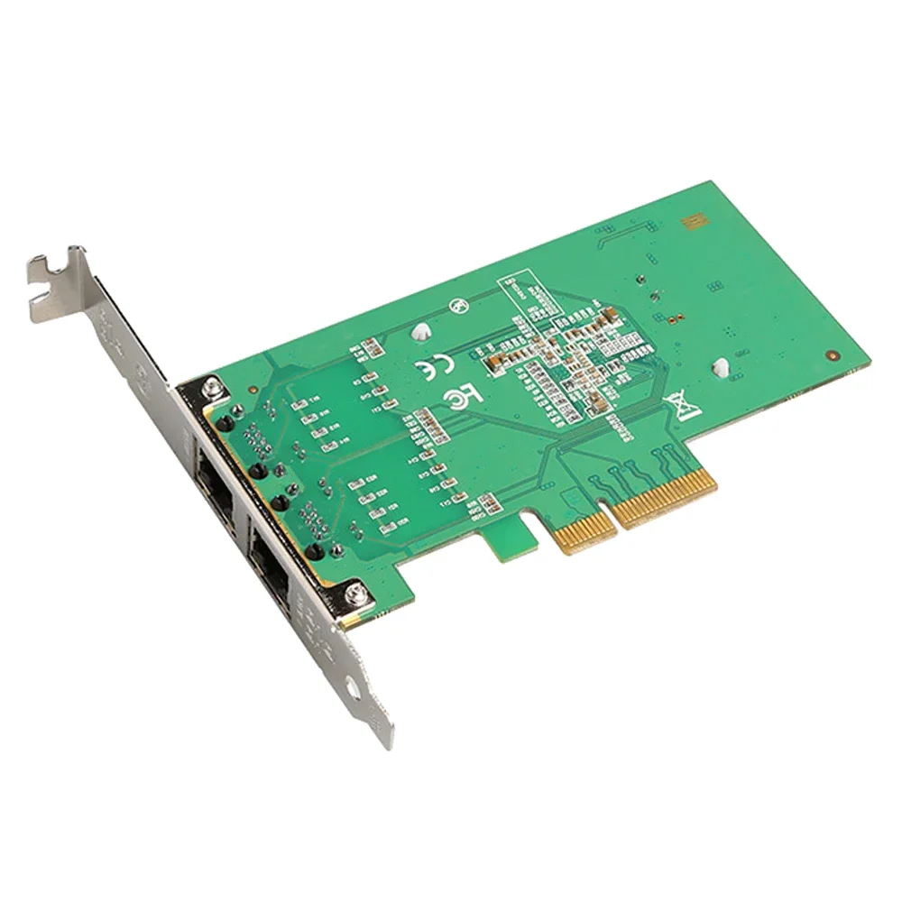 Intel I350 Dual Port PCIe 4x Server Lan Card Gigabit Network Adapter Lan Card 10/100/1000Mbps for Desktop PC