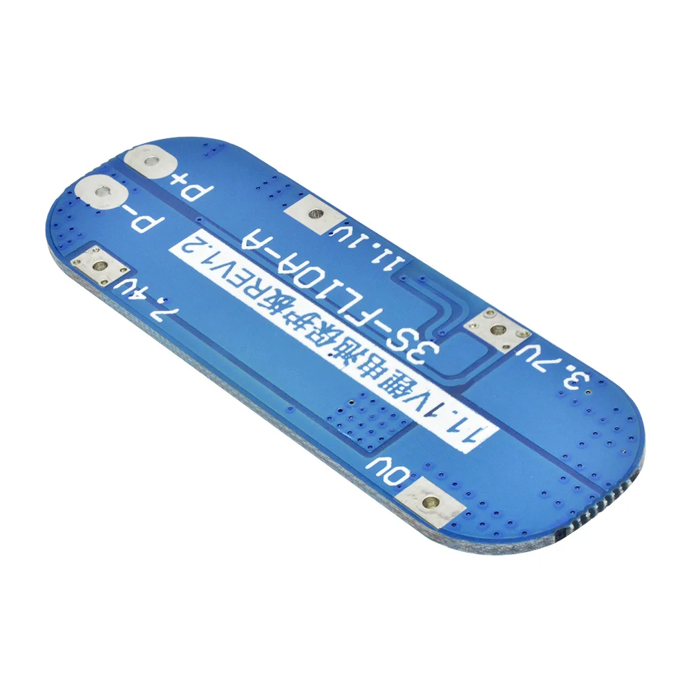 Papan pelindung baterai Lithium, pengisi daya baterai Lithium Li-ion 3S 12V 18650 10A BMS 10.8V 11.1V 12.6V baterai biru listrik