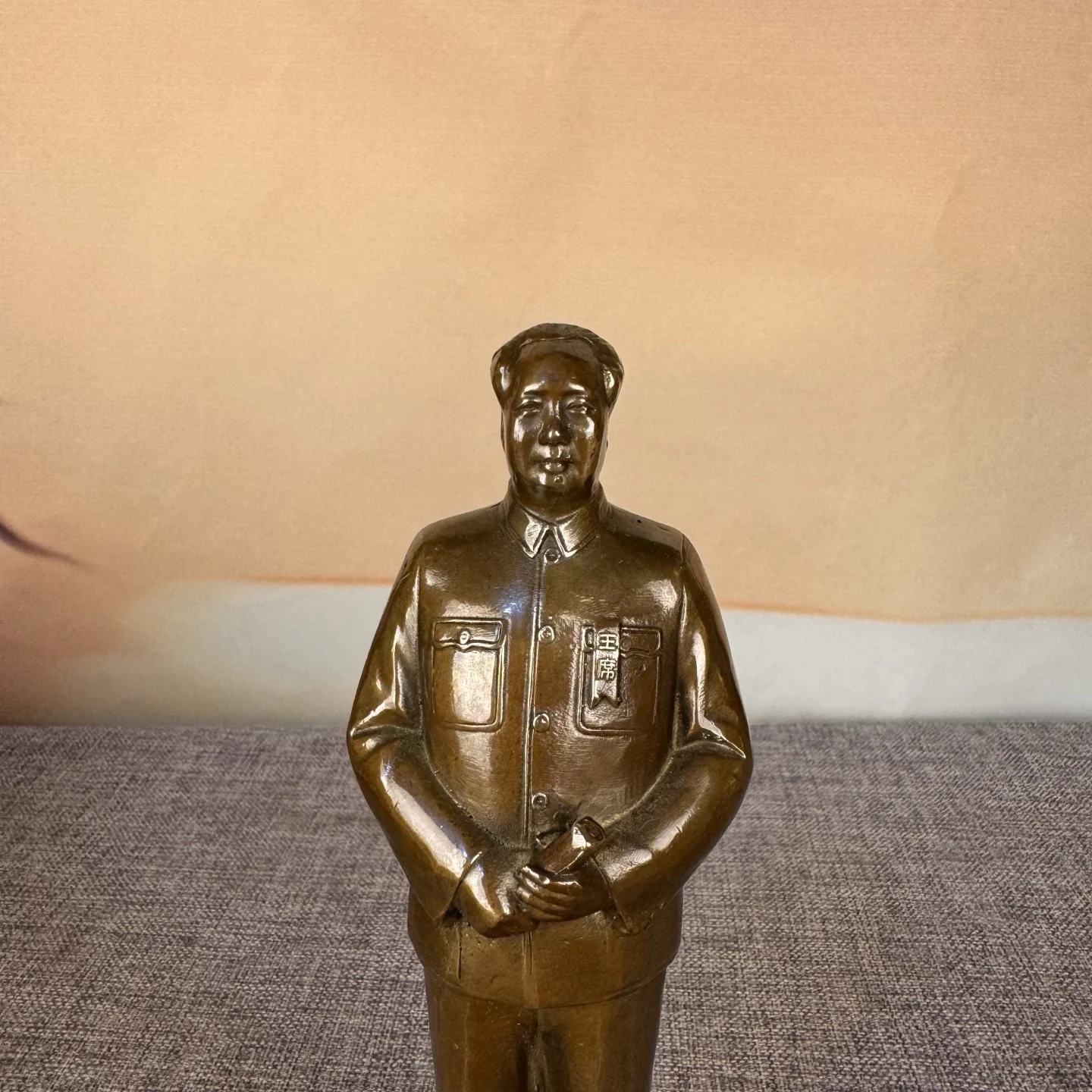 Old Brass Great leader Mao Zedong Chairman Mao Standing statue Wenfang screen Amass wealth Town house Exorcism