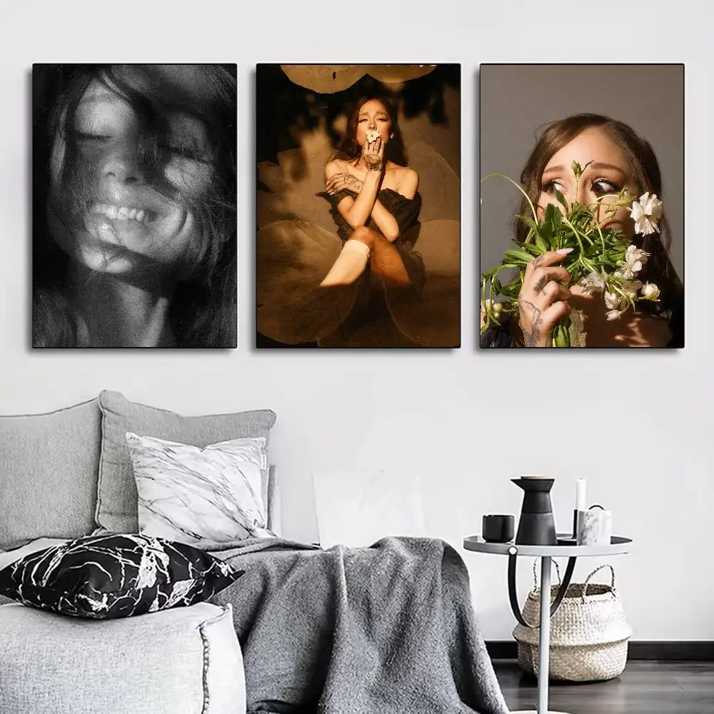 A-Ariana G-Grande P-Petal Poster for Living Room, Bedroom, Office, or Bar, Frameless, Indoor Use, Bedroom Wall Art.