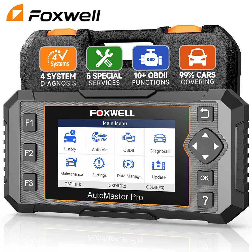 FOXWELL NT614 Elite OBD2 Auto Car Diagnostic Tool ABS SRS Transmission Engine Code Reader EPB Oil Light 5 Reset OBD2 Car Scanner