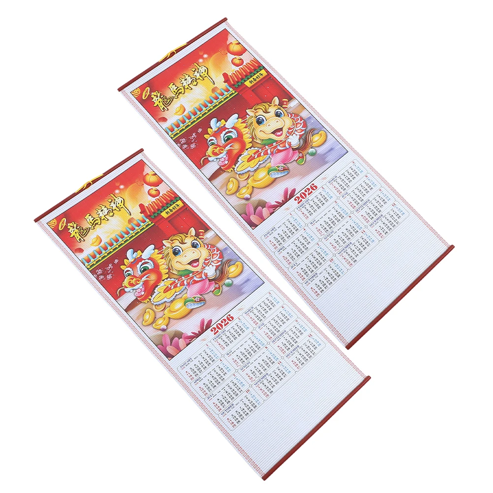 

Year of The Horse Hanging Cylinder Chinese Wall Calendar for Office Decoration 2026 Scroll Home