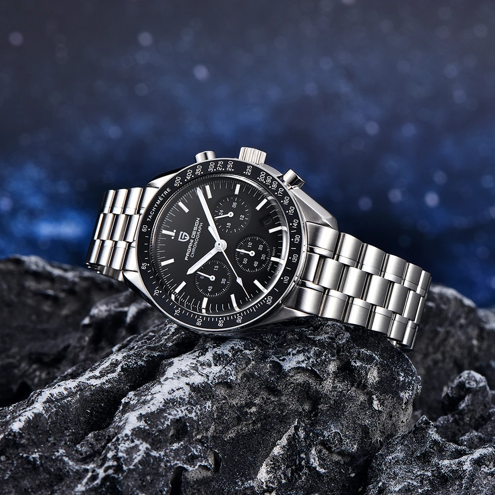 2025 New Mens Watches PAGANI DESIGN Luxury Quartz Watch For Men VK63 Chronograph AR Sapphire Mirror Ceramic Bezel Luminous Clock