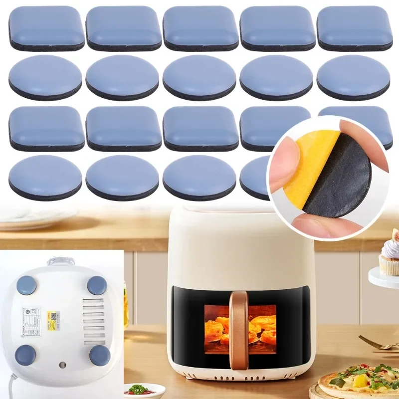 4/20PCS Furniture Slider Pads Square Round Self Adhesive Rubber Furniture Leg Protector Sofa Table Sliders Mat Anti Scratch Pad