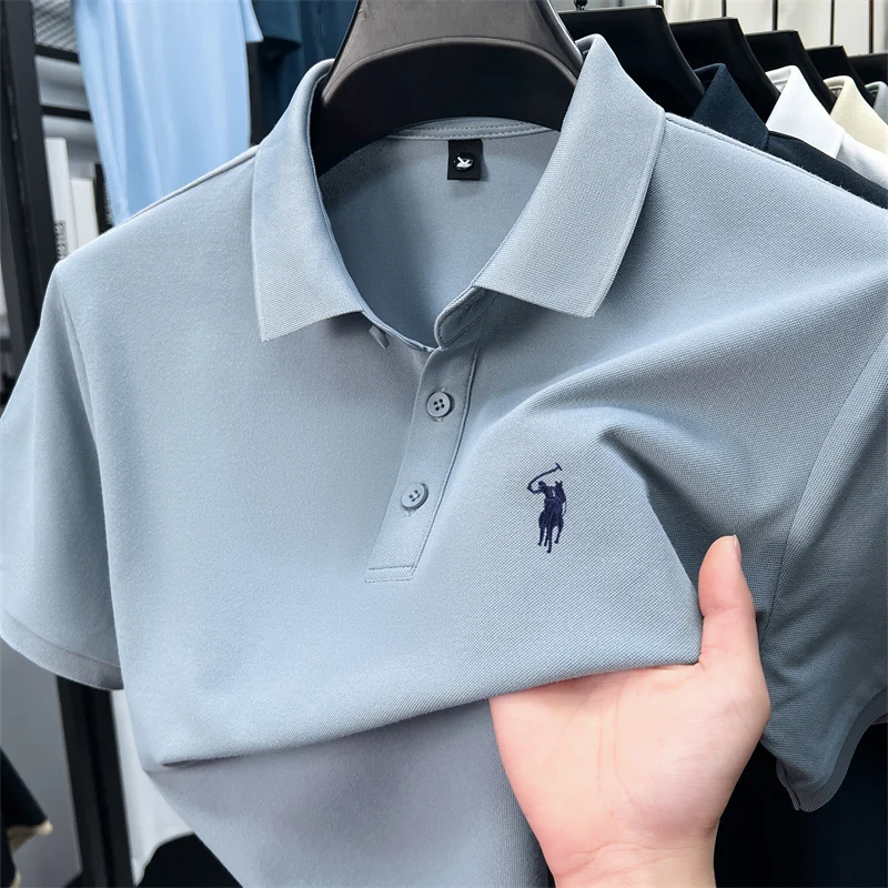

High end designer brand short sleeve polo shirt summer trend exquisite pony embroidery T-shirt business casual Paul men's wear