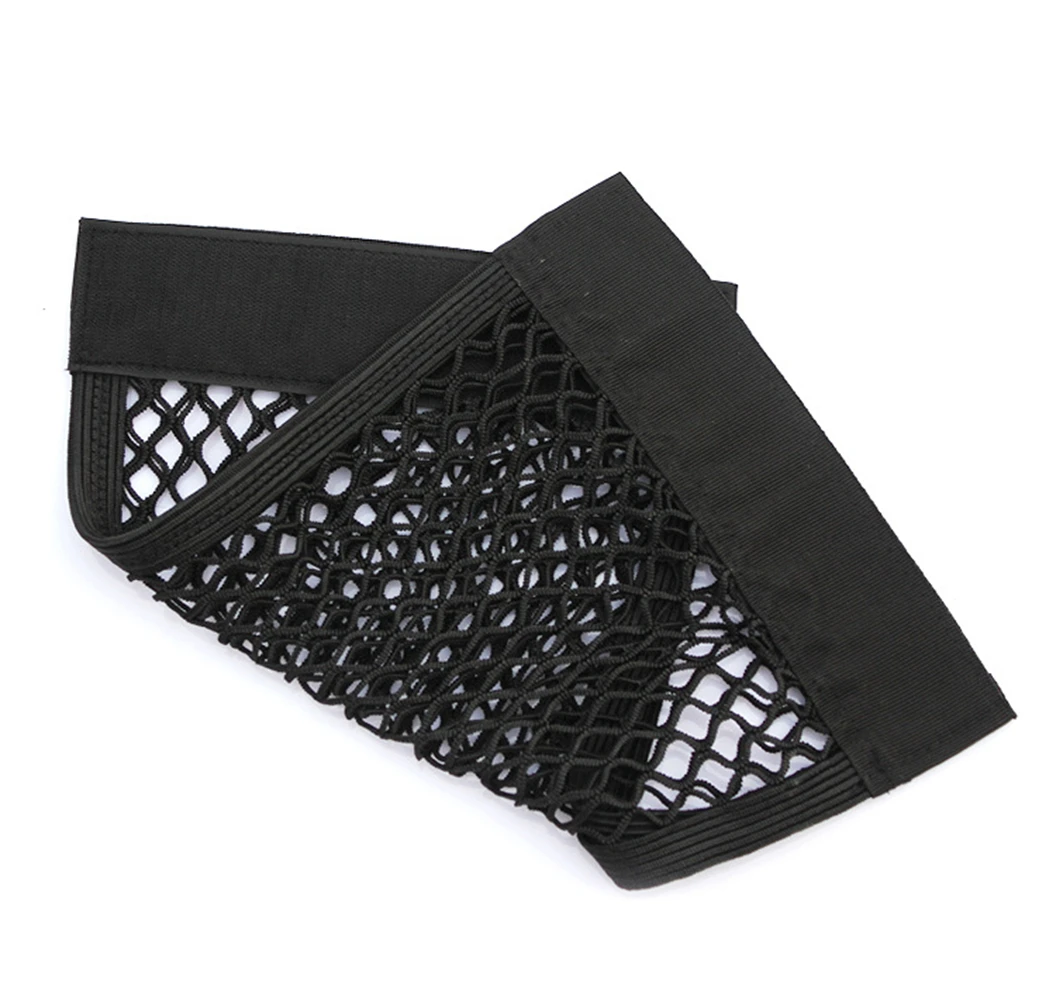 40x25cm Car Back Rear Trunk Storage Pocket Net Seat Elastic String Net Magic Sticker Mesh Storage Bag Seat Back Bag