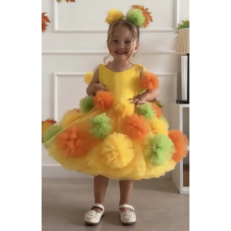 2026 Elegant Girls Princess Dress Kids Pageant Host Piano Performance Gown Show Party Skirt Children Formal Celebration Costume