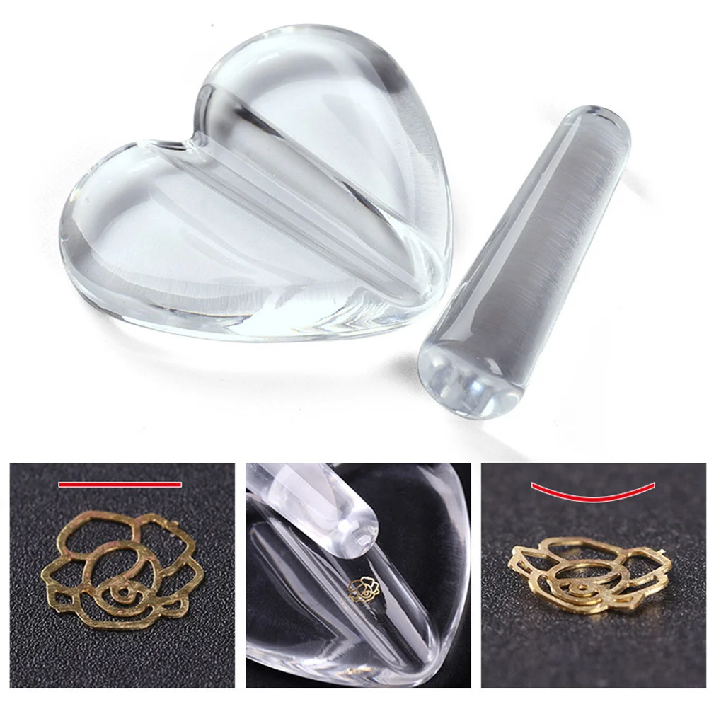 Molde en relieve en forma de corazón, marco transparente, doblado de piezas de cobre, herramienta para decoración de uñas, barra radian para elegancia y uñas especiales