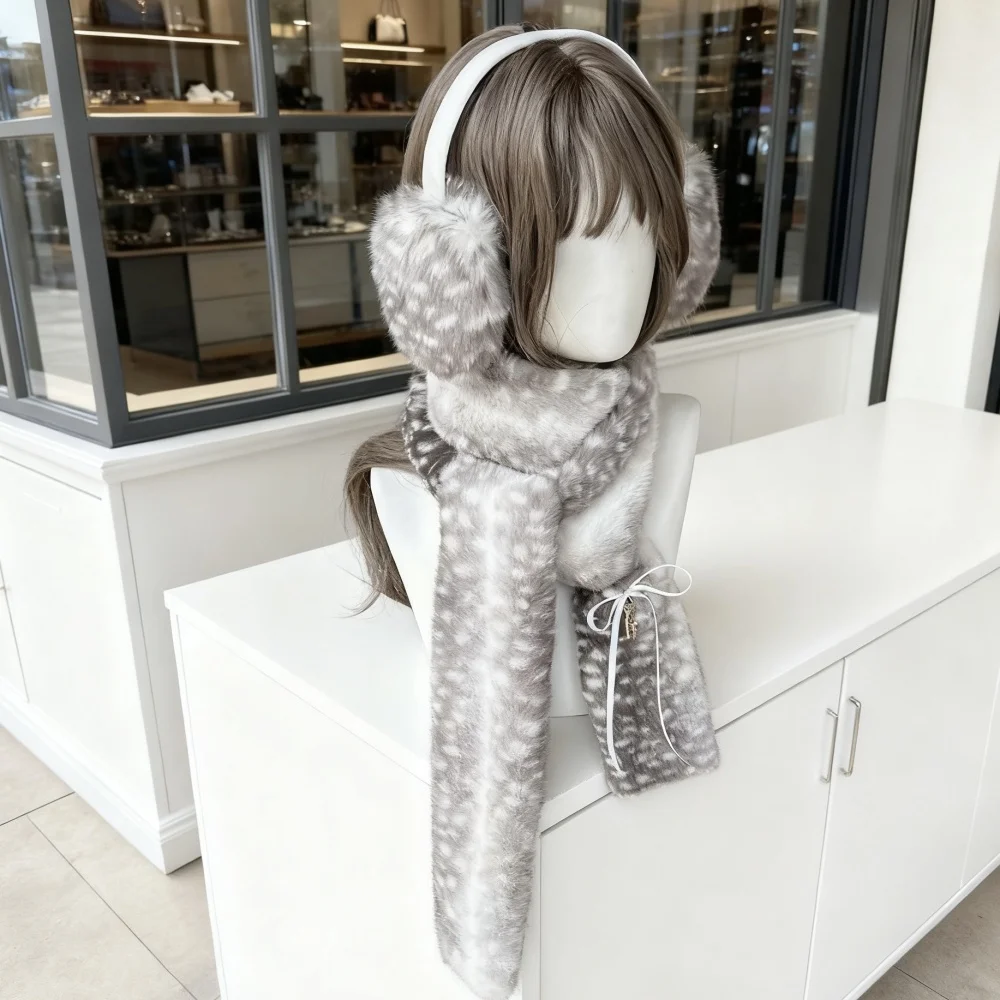 الشتاء إِلْكَة عيد الميلاد أفخم غطاء للأذنين اليابانية مبطن وشاح دافئ الحلو Kawaii قرون هيرباند تأثيري لطيف السنة الجديدة اكسسوارات #2