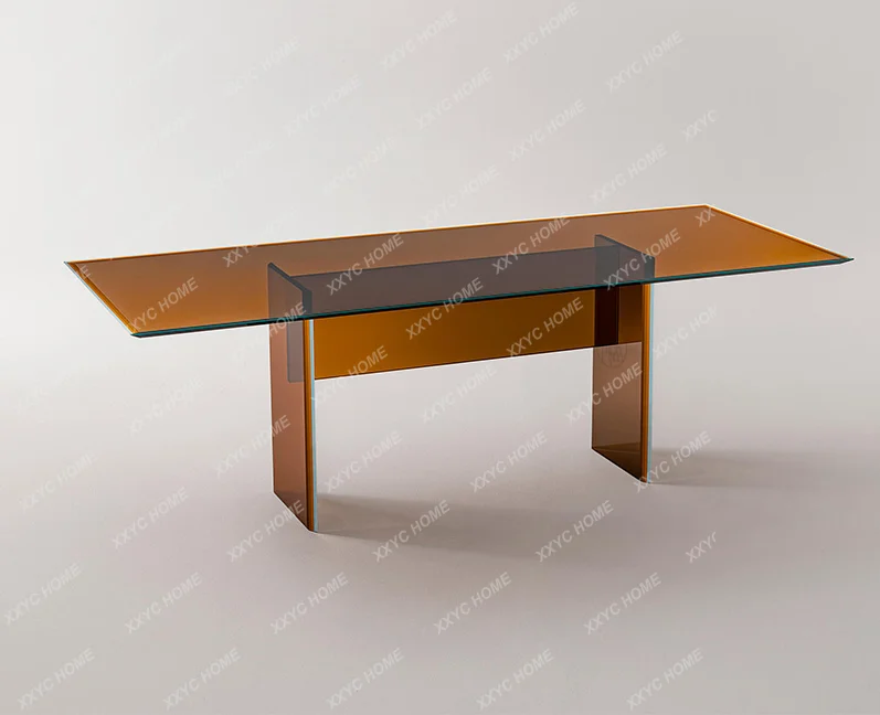 

Office Desk Simple Dining Table Brown Acrylic Minimalist Desk Home Computer Table