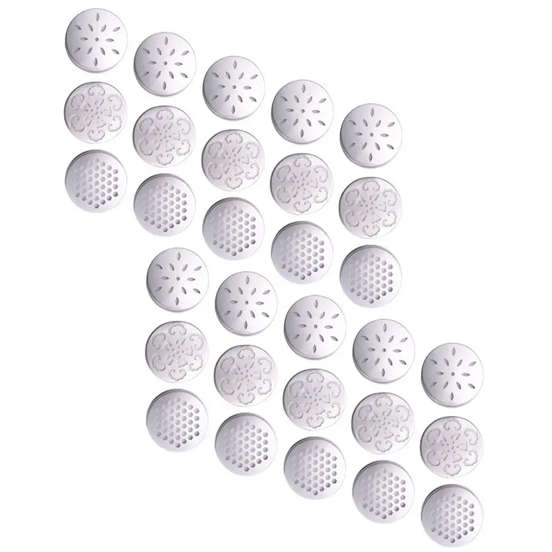 NEW HOT In Stock-30Pcs Jar Lids Cover 3 Style Hollow Candle Topper Shade Jar Lid For,Candle, Ball,Regular Mouth Jar,Etc