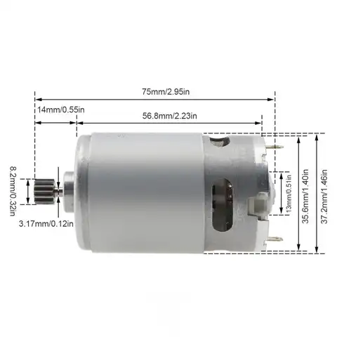 RS550 DC Motor 21V 8.2mm 14 Teeth Gear Micro Motor RS 550 28000RPM Electric Saw Motor for Mini Rechargeable Hand Saw