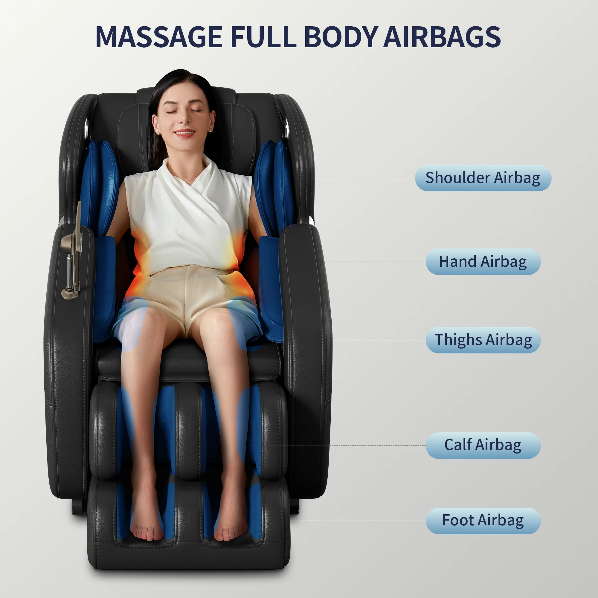 1 Year Warranty USA Local Delivery  4D Airbag Zero Gravity full body Massage Chair Home 3D Foot Roller Shiatsu Office Chair