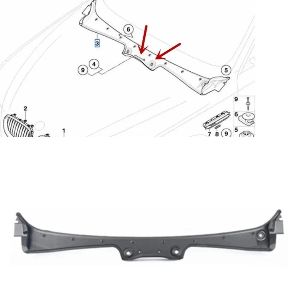 Front bumper wiper water collection plate For BMW 5 Series E60 2003-2010 OEM 51717027083