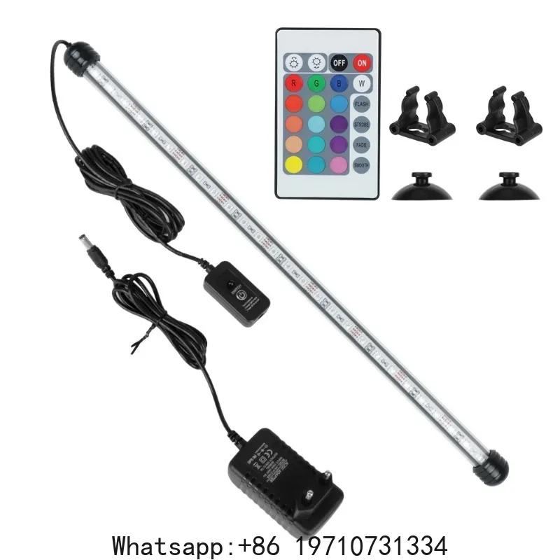Fish Tank Light Bar 5050  LED 28cm 48cm Waterproof Aquarium Submersible Lamp Remote Control 16 Kinds of Colors EU Plug