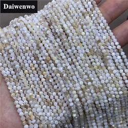 Natural White Ocean Shell Small Beads 2/3/4mm Faceted Cut Shining for DIY