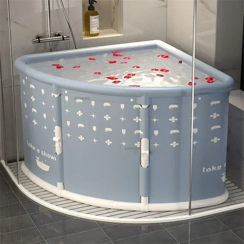 Home Bath Bucket Portable Bathtub Triangular Foldable Bathtubs Adult Sweat Steam small apartment Save Space Fan-shaped Bath tub