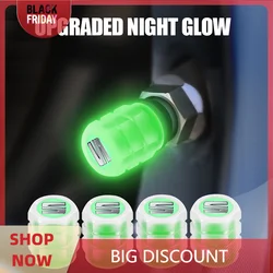 4Pcs Fluorescent Green Car Wheel Tire Valve Caps Luminous Valve Cover For Seat Leon Ibiza 6f Ateca FR Cordoba Altea Arona Toledo