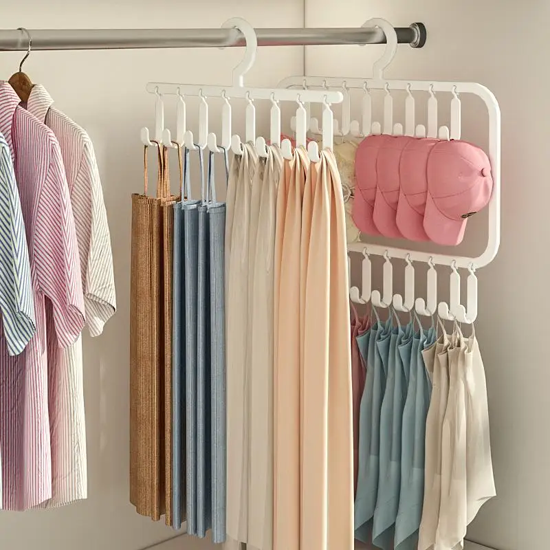 VV 1pc new Wardrobe Vest, Underwear, Camisole Storage Hanger, Hat Hanger, Multifunctional Hook And Clip Clothes Drying Rack