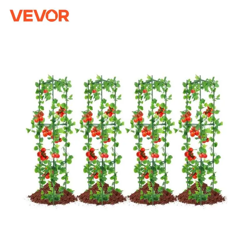 VEVOR 6 Packs Tomato Cages for Garden 48 in Trellis Plant Stakes Suppor for Raised Garden Bed Vegetables Flowers Climbing Plants