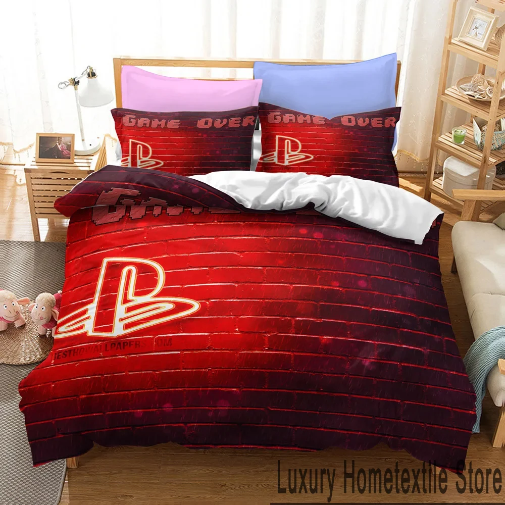 

3D Print Play Station Aoxo Logo Bedding Set Duvet Cover Bed Set Quilt Cover Pillowcase Comforter king Queen Size Boys Adult