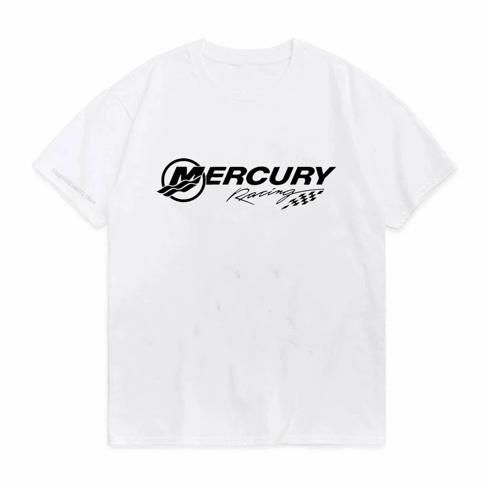 Hot Sale Summer Cotton Mercury Racing Logo T Shirt Men Racing Short Sleeves Cool Tee Hip Hop Streetwear High Quality T-shirt