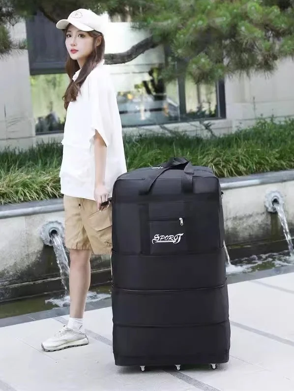 

Large Capaci Canvas Wheel Bag Lage Travel Bag Airline Che-In Bag Durable Moving Bag Youth ex Foldable Travel Bag