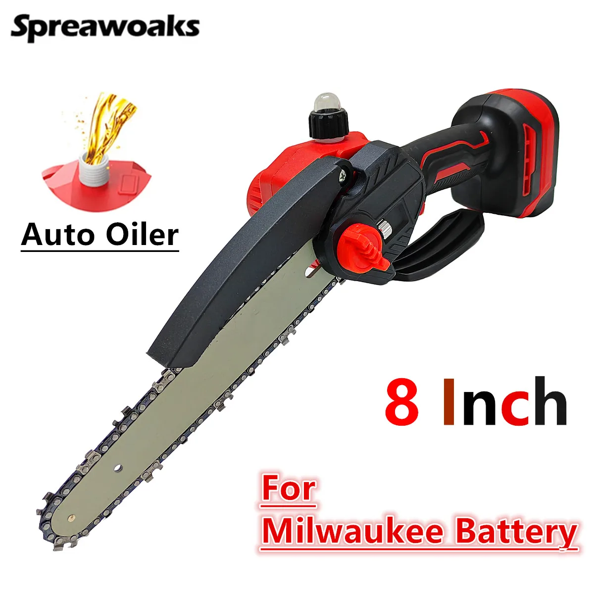 For Milwaukee 18V Battery Brushless 8 Inch Chainsaw Automatic Oiler Electric Chain Saw Pruning Cordless Power Tools